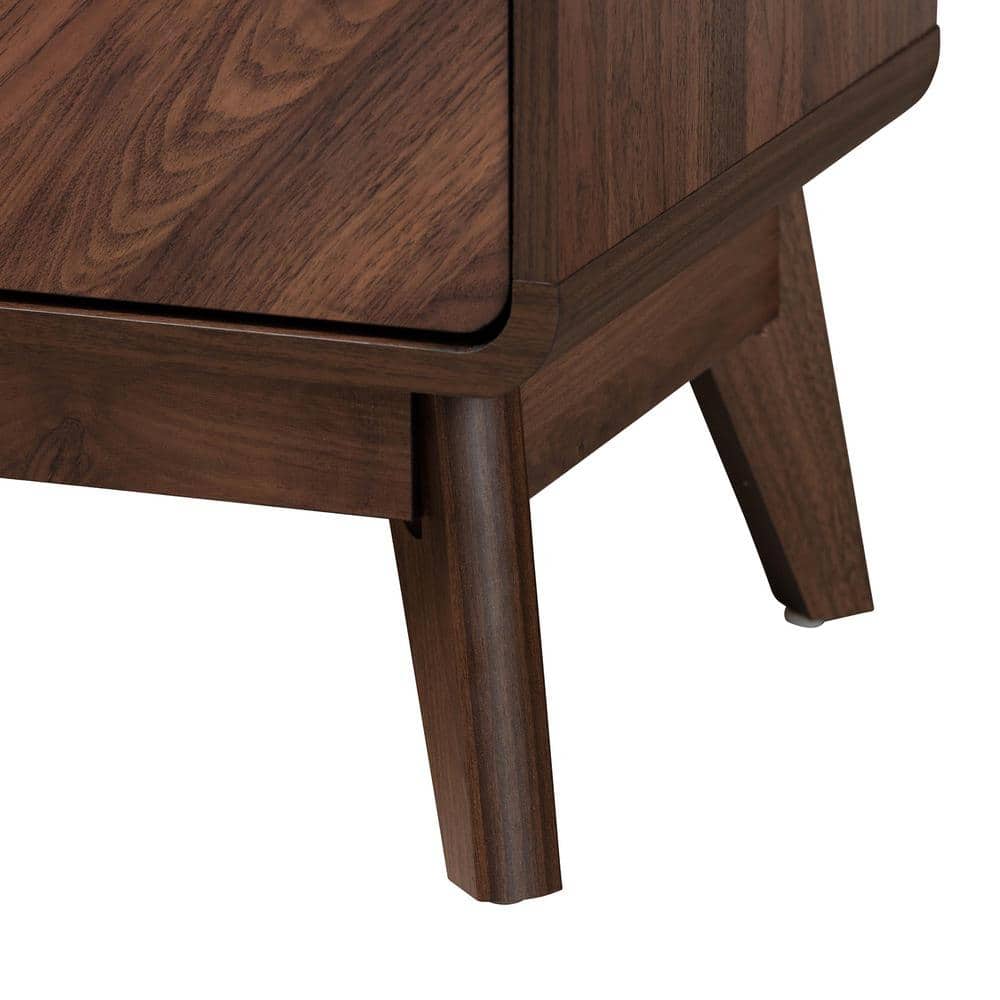 Walnut Brown Mid-Century Modern 5-Drawer Storage Chest