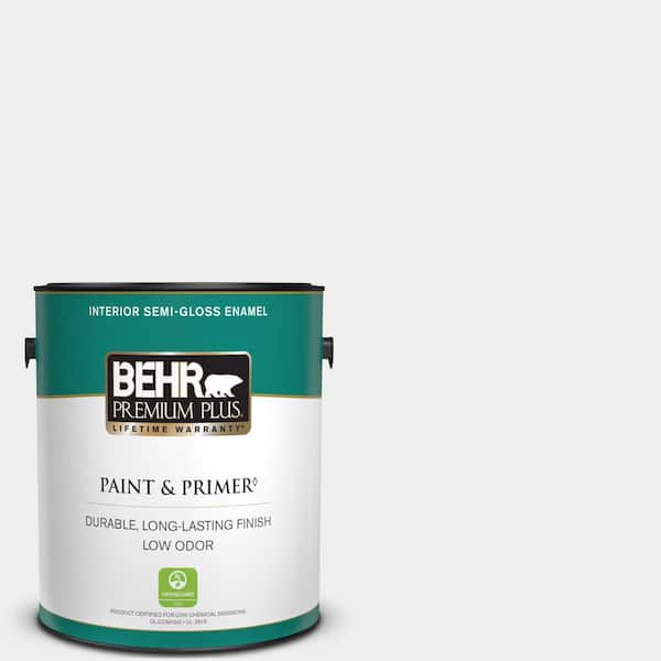BEHR PREMIUM PLUS 1 gal. #57 Frost Semi-Gloss Enamel Low Odor Interior Paint & Primer
