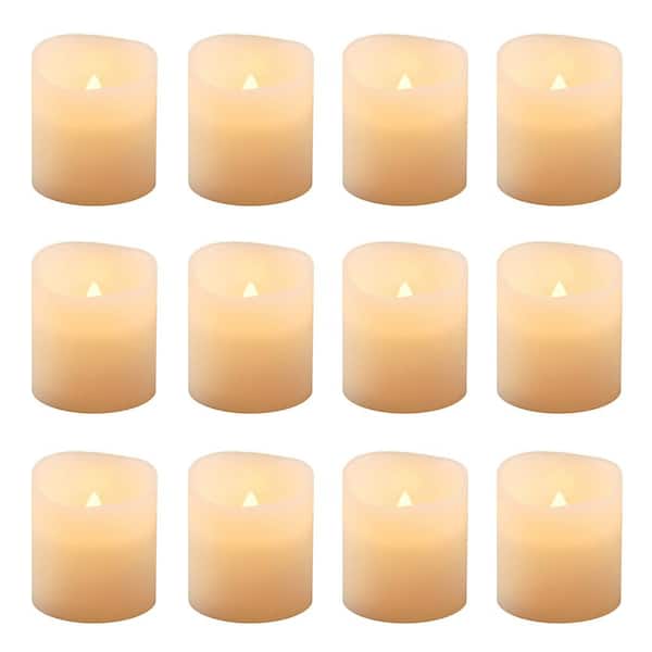 Lumabase Battery Operated LED Tea Light Candles, 12 Count, Size: Amber