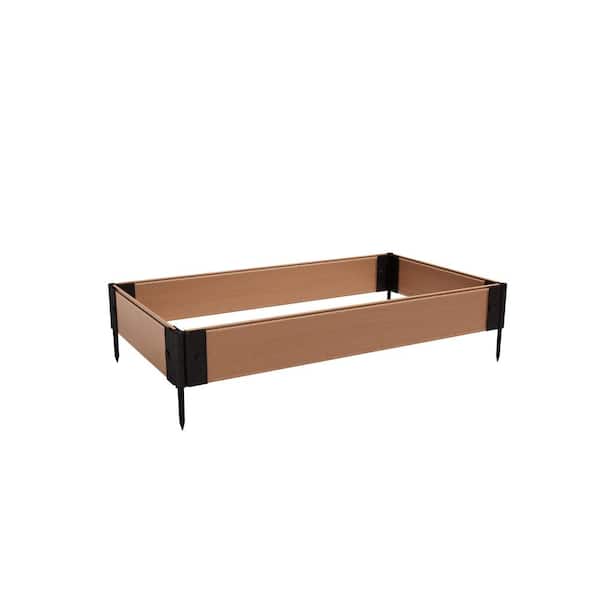 Natures Composites Composite Gardening Rectangle Raised Herb Garden Bed (2 ft. L x 4 ft. W x 6 in. H) Timber Brown 6 in. Root Depth