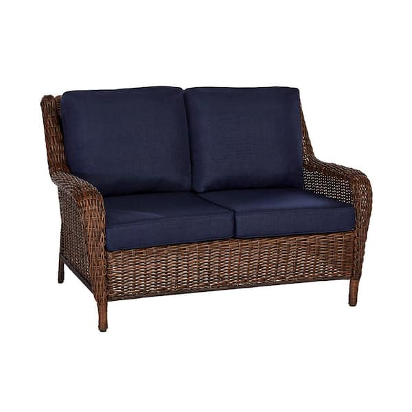 Cambridge brown wicker outdoor patio outlet loveseat