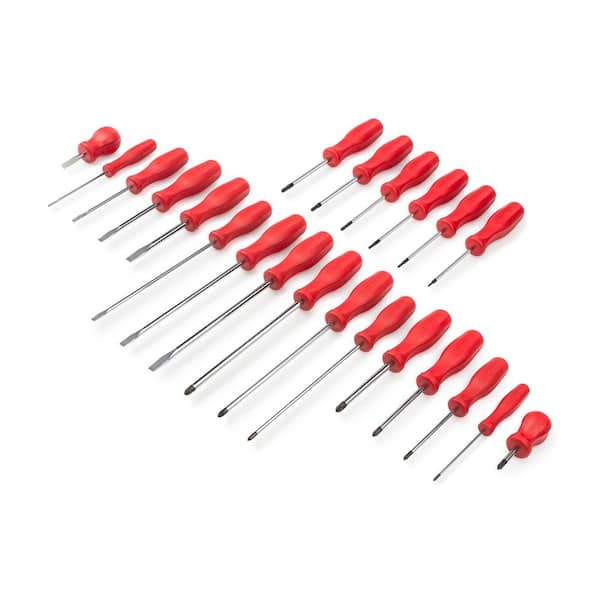 TEKTON Hard-Handle Screwdriver Set, 22-Piece (#0-#3,1/8-5/16 in., T10-30)
