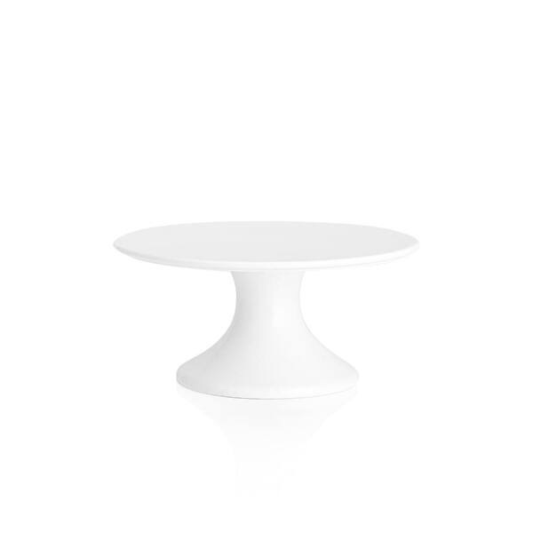 10 in. White Porcelain Pedestal Cake Stand with Flat Serving Surface and Weighted Base Cake & Tiered Stands