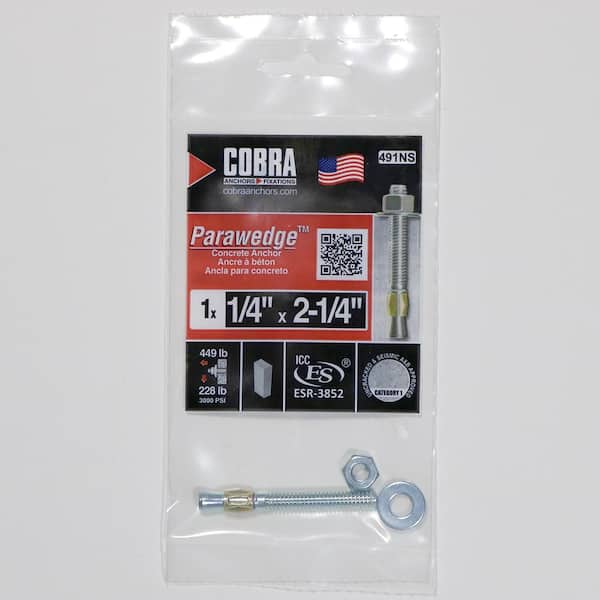 Cobra Anchors 1/4 in. x 2-1/4 in. Parawedge Anchor (1-Pack)