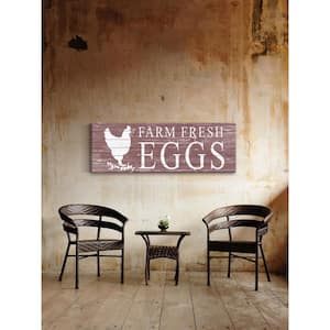 15 in. H x 45 in. W "Farm Fresh Eggs" by Marmont Hill Printed White Wood Wall Art