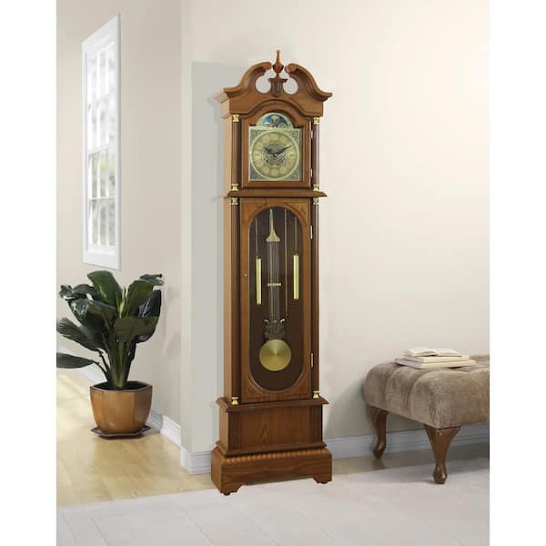Unbranded Traditional 72 in. Oak Floor Standing Grandfather Clock