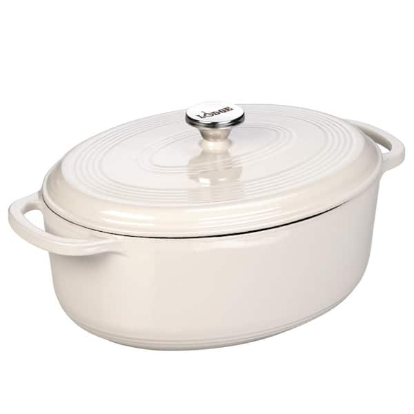 Oyster 7 5 Quart Lodge Ec7d13 Enamel 7 5qt Dutch Oven White Dutch Ovens Kitchen And Dining