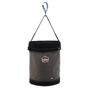 Arsenal 16 in. Tool Bucket with Top w D-Ring, Gray Canvas