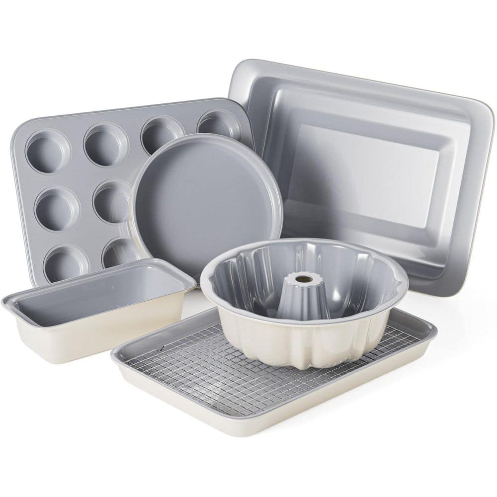 7-Piece Ceramic Nonstick Bakeware Set Oven Safe Baking Sheets Cooling Rack for Baking and Roasting price history on PriceWatchPro