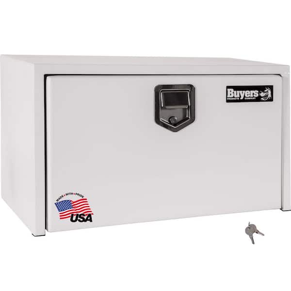 BUYERS PRODUCTS 18 in. x 18 in. x 30 in. White Steel Underbody Truck Tool Box