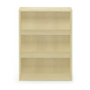 31.5 in. Maple Wood 3-Shelf Etagere Bookcase with Storage