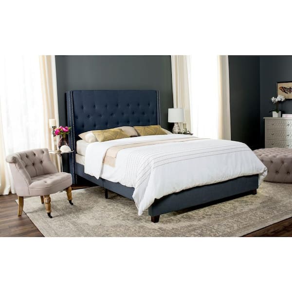 Safavieh Winslet Navy Twin Upholstered Bed