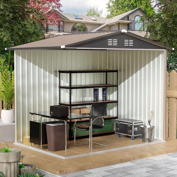 Galvanized Steel 8 ft. W x 6 ft. D Apex Roof Metal Shed with