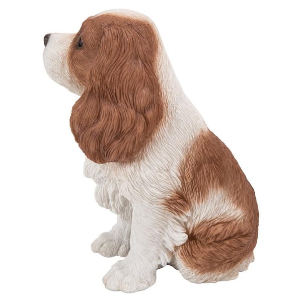 HI-LINE GIFT LTD. Brown/White King Charles Spaniel Sitting Garden