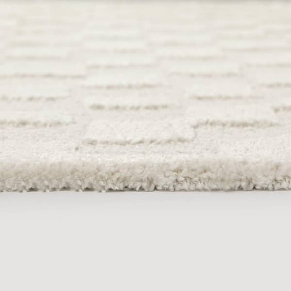 Bingham Cream 5 ft. 3 in. x 7 ft. Checkered Area Rug