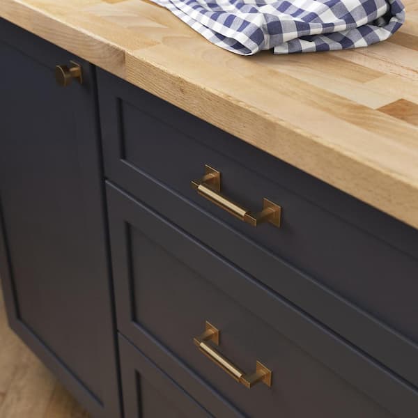 Modern Post 3-3/4 in. (96 mm) Modern Champagne Bronze Cabinet Drawer Pull