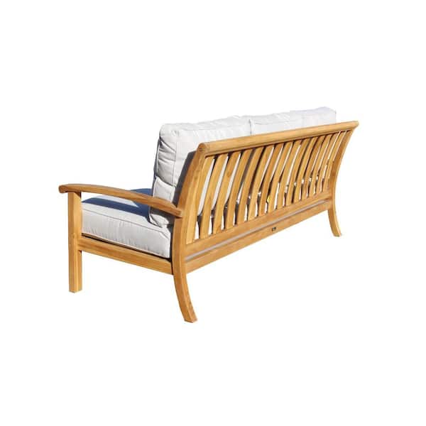 Teak Outdoor Sofa With Grey Cushions, Heritage Collection Outdoor Furniture