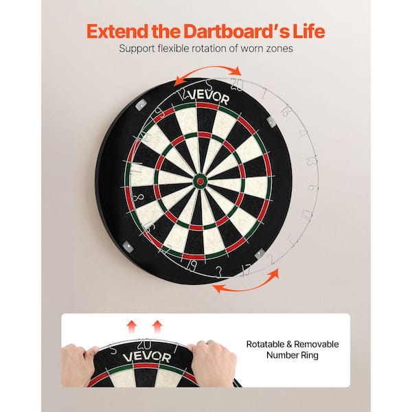 Dart Board Stalen Dart Board Dartboard set met 6 stuks 20 g Stalen Tip Darts 12 Vluchten Roterende Nummer Ring Nietvrije Bullseye Gooilijn Installatie-instructie (WITHOUT SURROUND Dart Board Stalen Dart Board Dartboard set met 6 stuks 20 g Stalen Tip Darts 12 Vluchten Roterende Nummer Ring Nietvrije Bullseye Gooilijn Installatie-instructie (WITHOUT SURROUND
