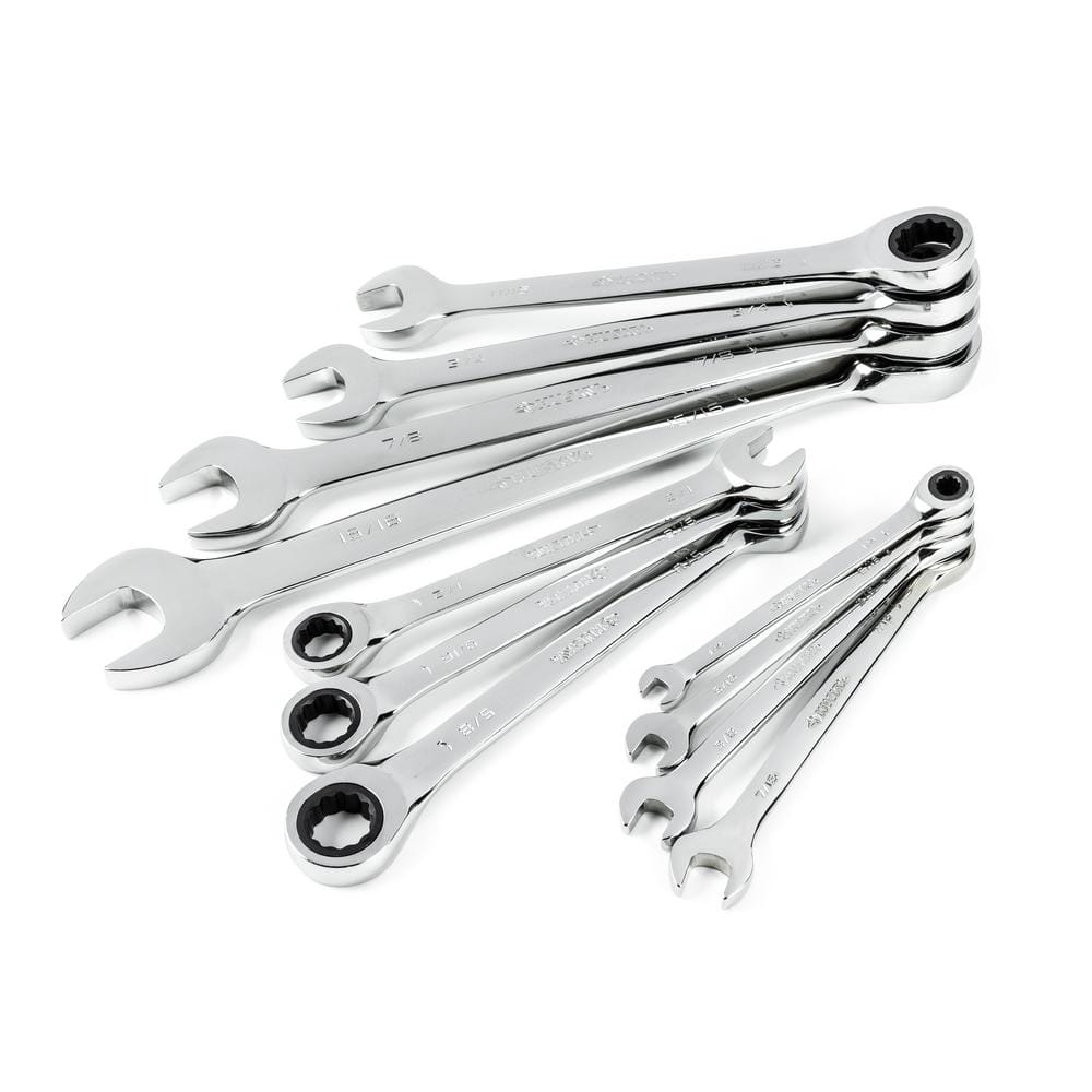 Husky Ratcheting Sae Combination Wrench Set (11-piece) Hrw11pcsae-02 