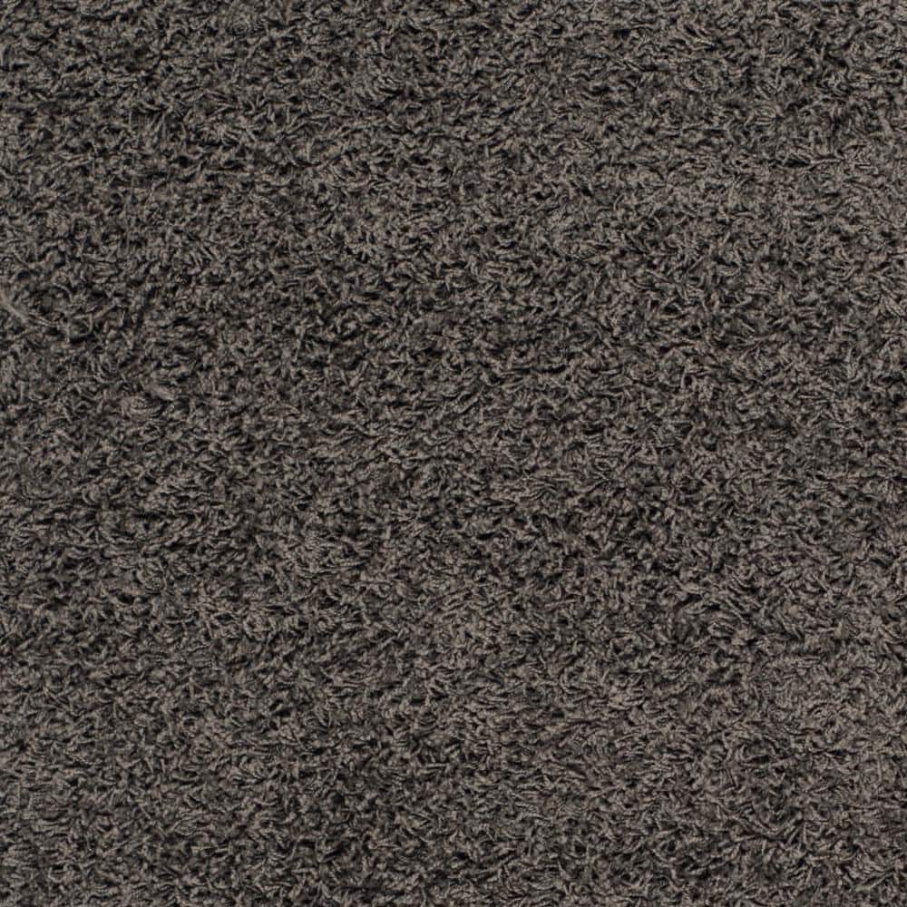 Athens Dark Gray Synthetic Shag Area Rug 5'1" x 7'6"