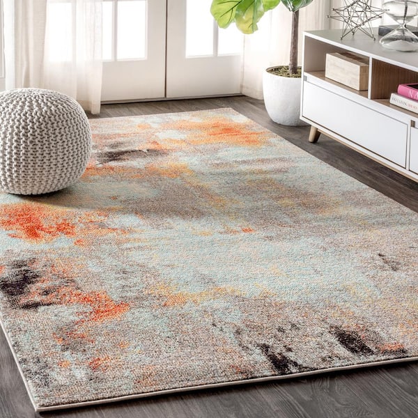 JONATHAN Y Contemporary Pop Modern Abstract Vintage Cream/Orange 8 ft. x 10 ft. Area Rug