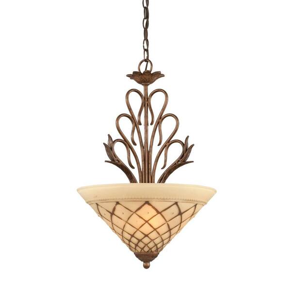 Filament Design Abney 3-Light Bronze Chandelier with Chocolate Icing Glass