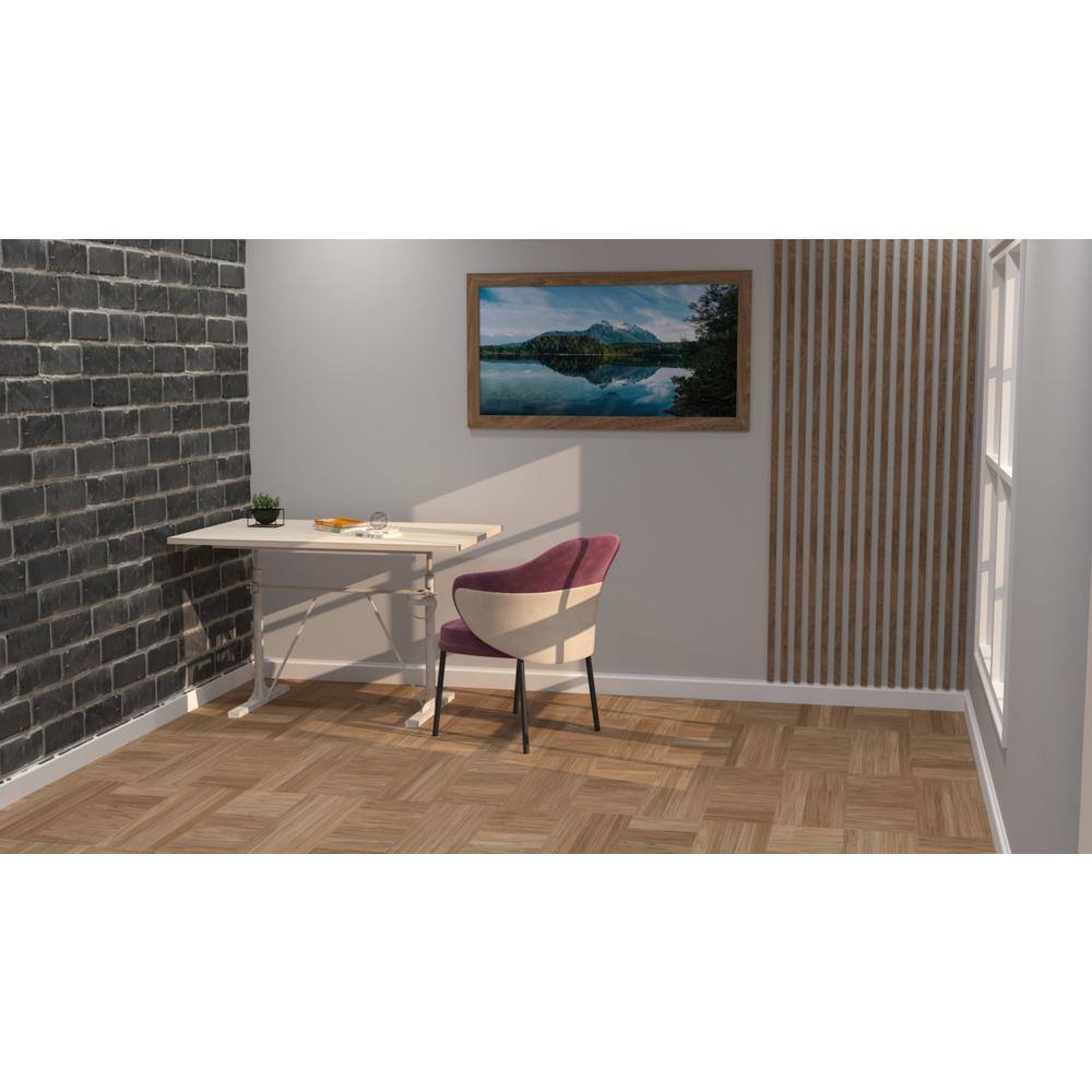 Whitewash Mango Wood Adjustable Height Standing Desk