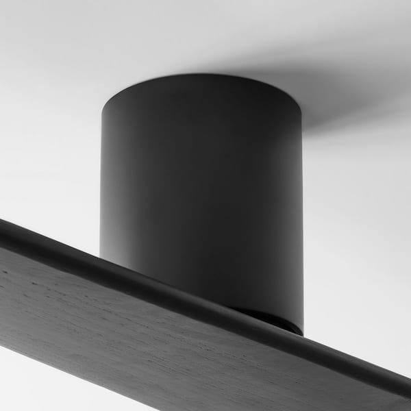 Plank 52 in. Smart Indoor/Outdoor Midnight Black Modern Standard Hugger Ceiling Fan with Remote Included