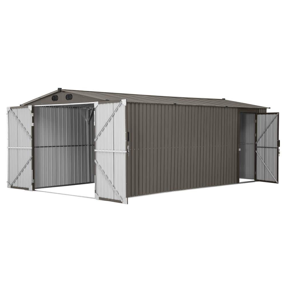 Sunjoy 10 ft. W x 20 ft. D Outdoor Storage Shed, Multi-Purpose