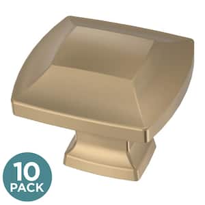 Scalloped Footing 1-3/16 in. (30 mm) Classic Champagne Bronze Rectangular Cabinet Knobs (10-Pack)