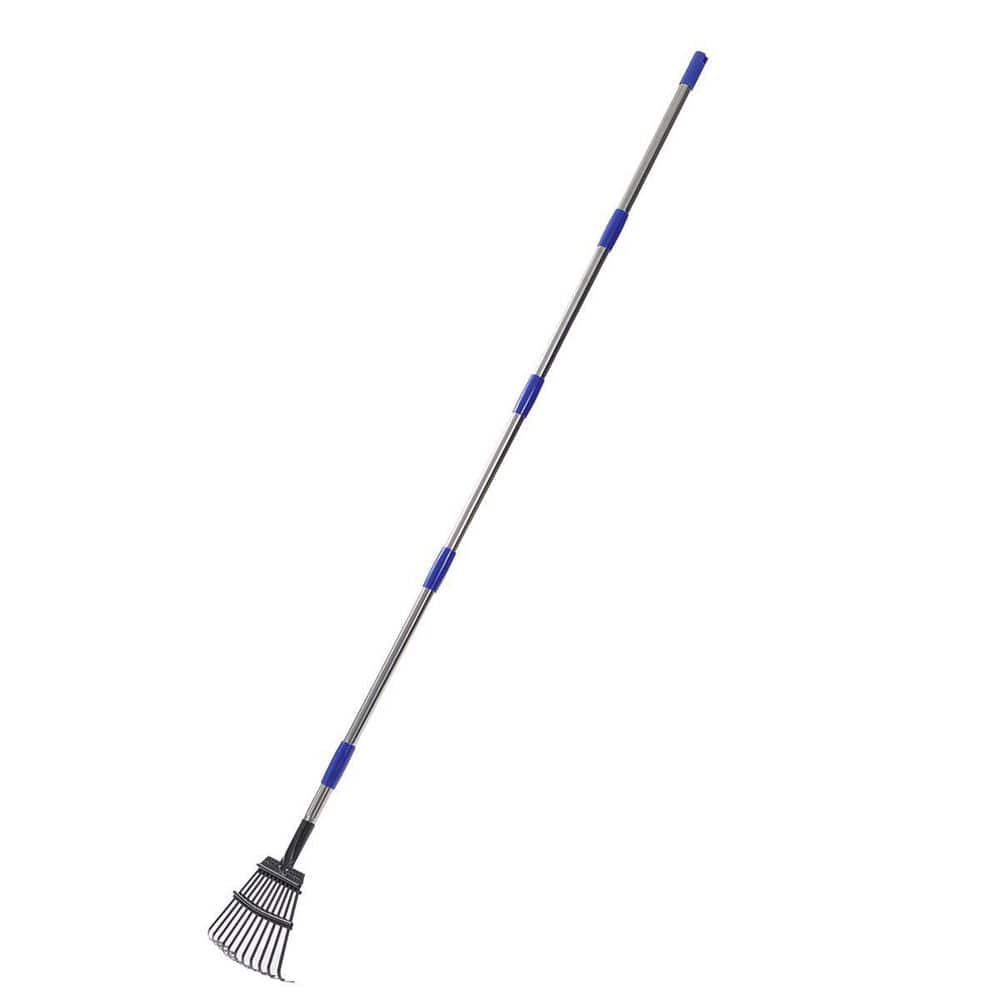 72 in. Tall Stainless Steel Heavy-Duty Adjustable Long Handle Garden Rake w