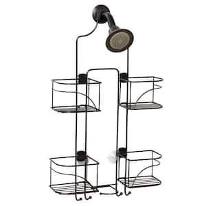 Expandable Shower Caddy for Hand Held Shower or Tall Bottles in Bronze