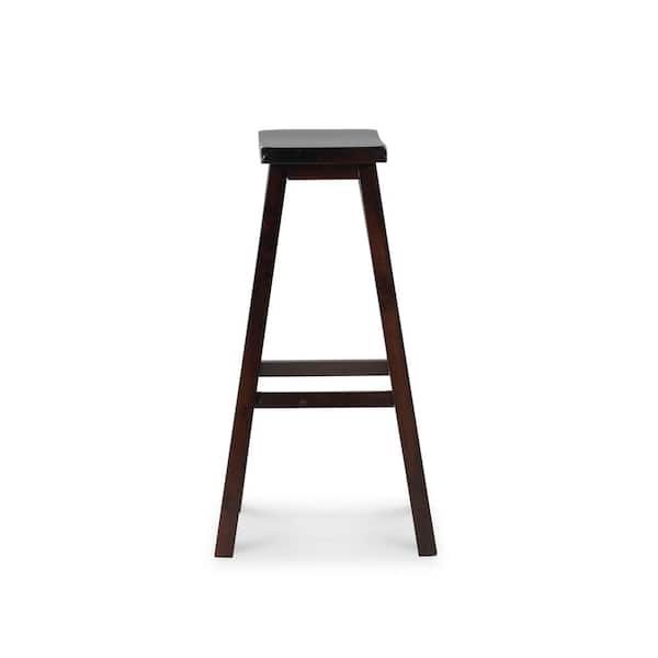 Linon Home Decor Saddle 29 In Dark, Bar Height For 29 Inch Stools In Cm