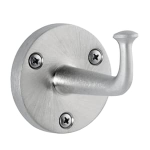 Single Heavy-Duty Robe Hook with Exposed Mounting in Satin Nickel