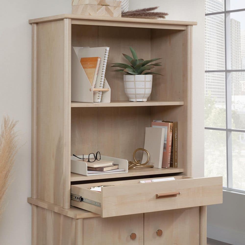 Natural Maple 36" Library Hutch with Adjustable Shelf