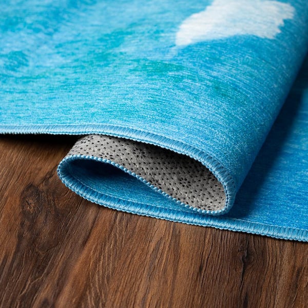 Aqua Blue Indoor Shag Carpet Mat Area Rug 3 x 5 4 x 6 5 x 8 Ft Stain  Resistant