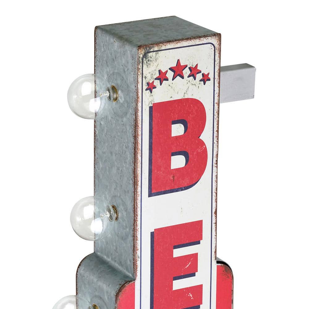 Vintage Metal LED Ice Cold Beer Marquee Sign