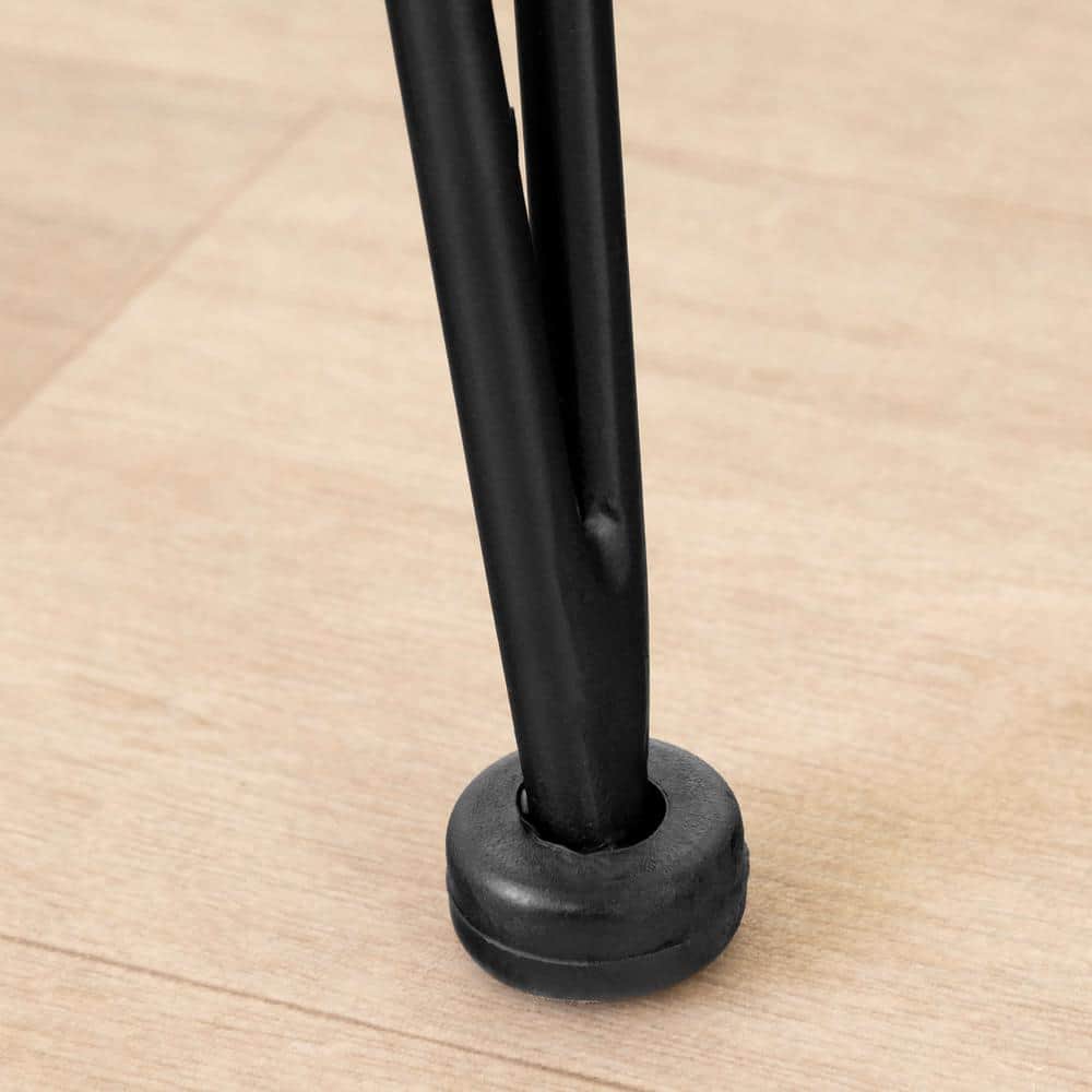 Balka Rattan and Black Metal Counter Stools with Armrests, Set of 2