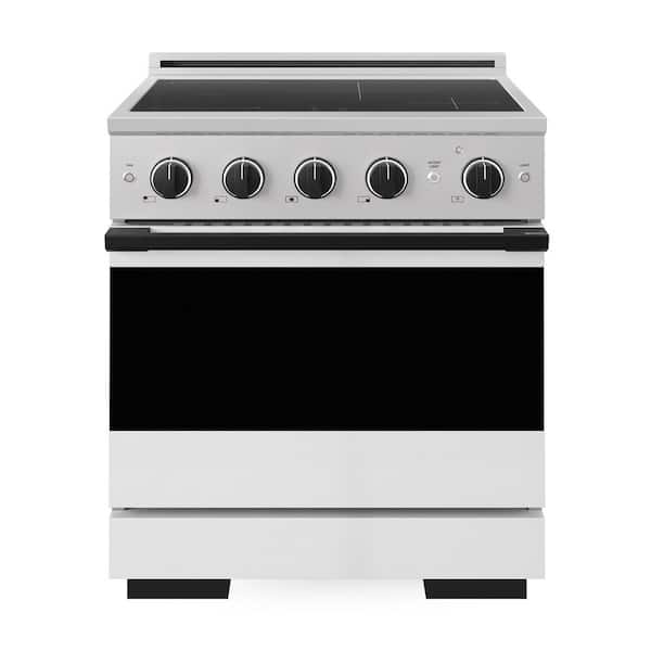 Autograph 30 in. 4.2 cu. ft. Marino Induction Range 4 Element Cooktop and Electric Oven in Stainless White and Black