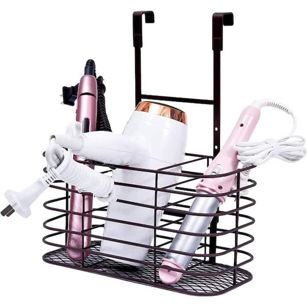 Dyiom 5 in. W Hair Dryer Holder, Hair Tool Organizer Bathroom Organizer