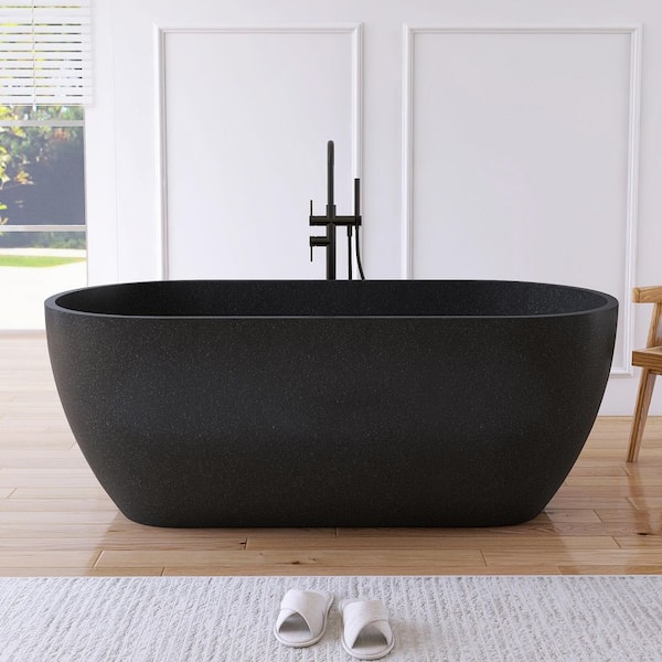 MEDUNJESS 63 in. x 31 in. Terrazzo Stone Solid Surface Flatbottom