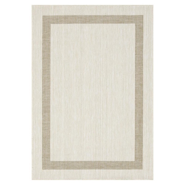 Azelia Ivory and Jute 4 ft. x 6 ft. Indoor/Outdoor Area Rug