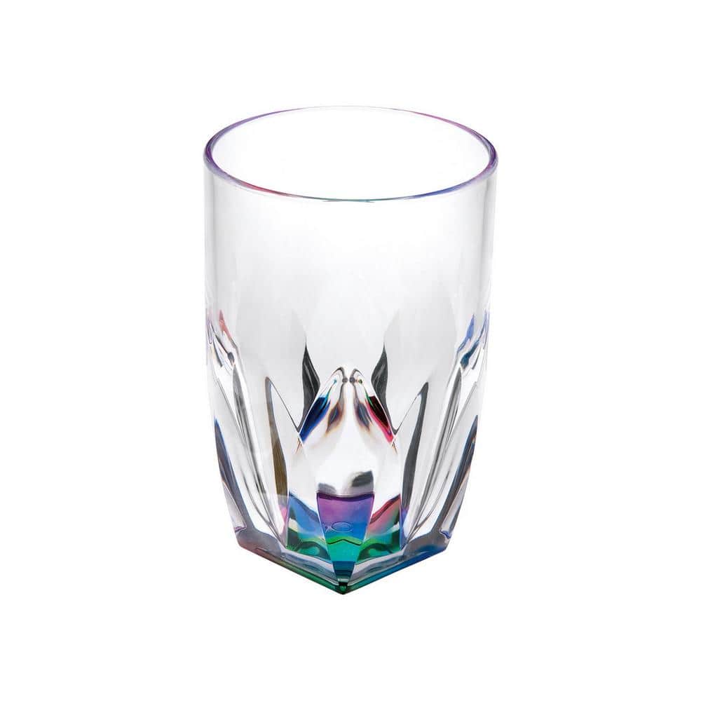 Mosaic 18oz Rainbow Acrylic Tumbler Drinking Glasses I Set of 6