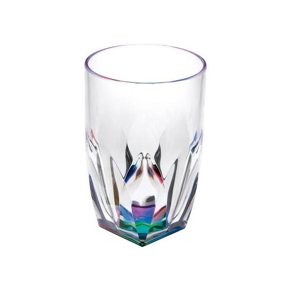 Unbranded 17 oz. Designer Rainbow Diamond Acrylic Wine Glasses Set (Set of 4)