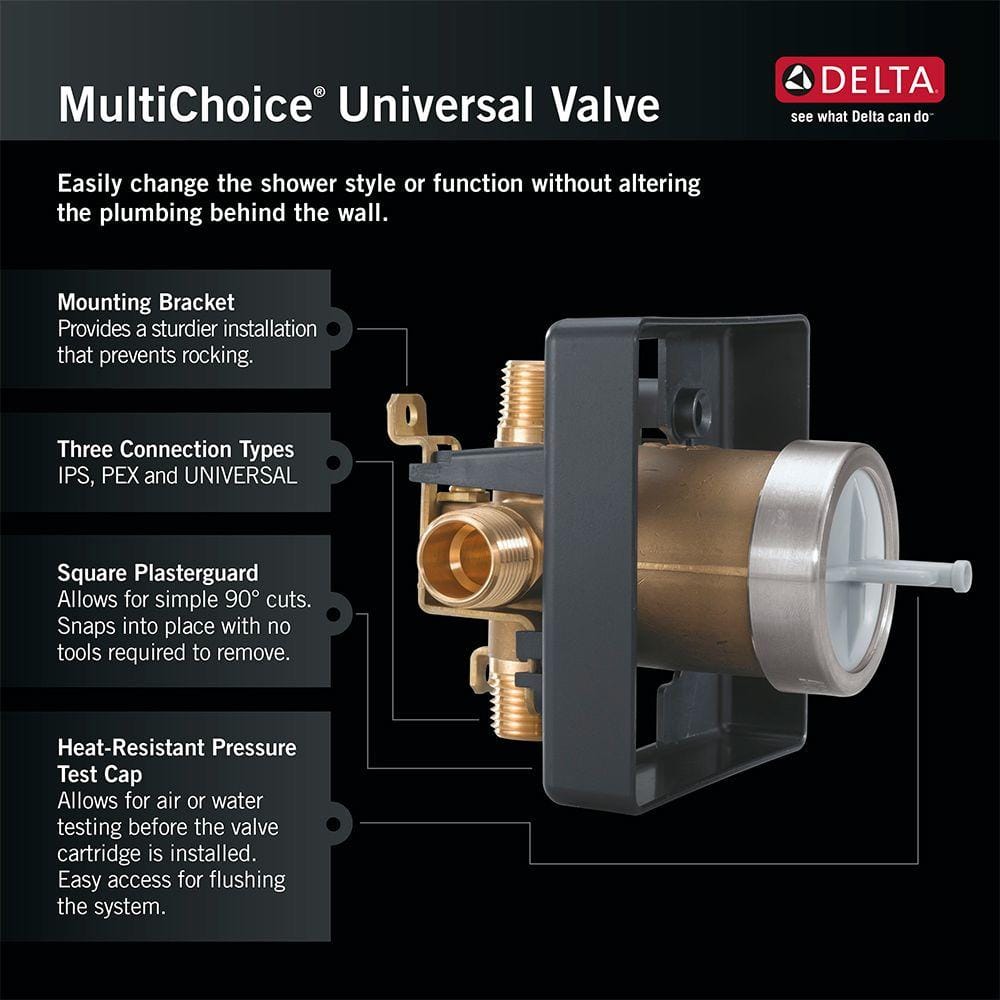Universal Brass Tub and Shower Valve Body with IPS Connections