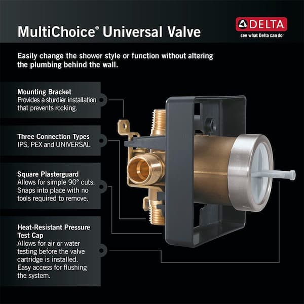 Delta R10000-UNBX Multi-choice Universal Tub/Shower Rough-In Valve Body 