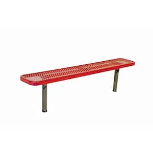 6 ft. Diamond Red Commercial Park Bench without Back Surface Mount