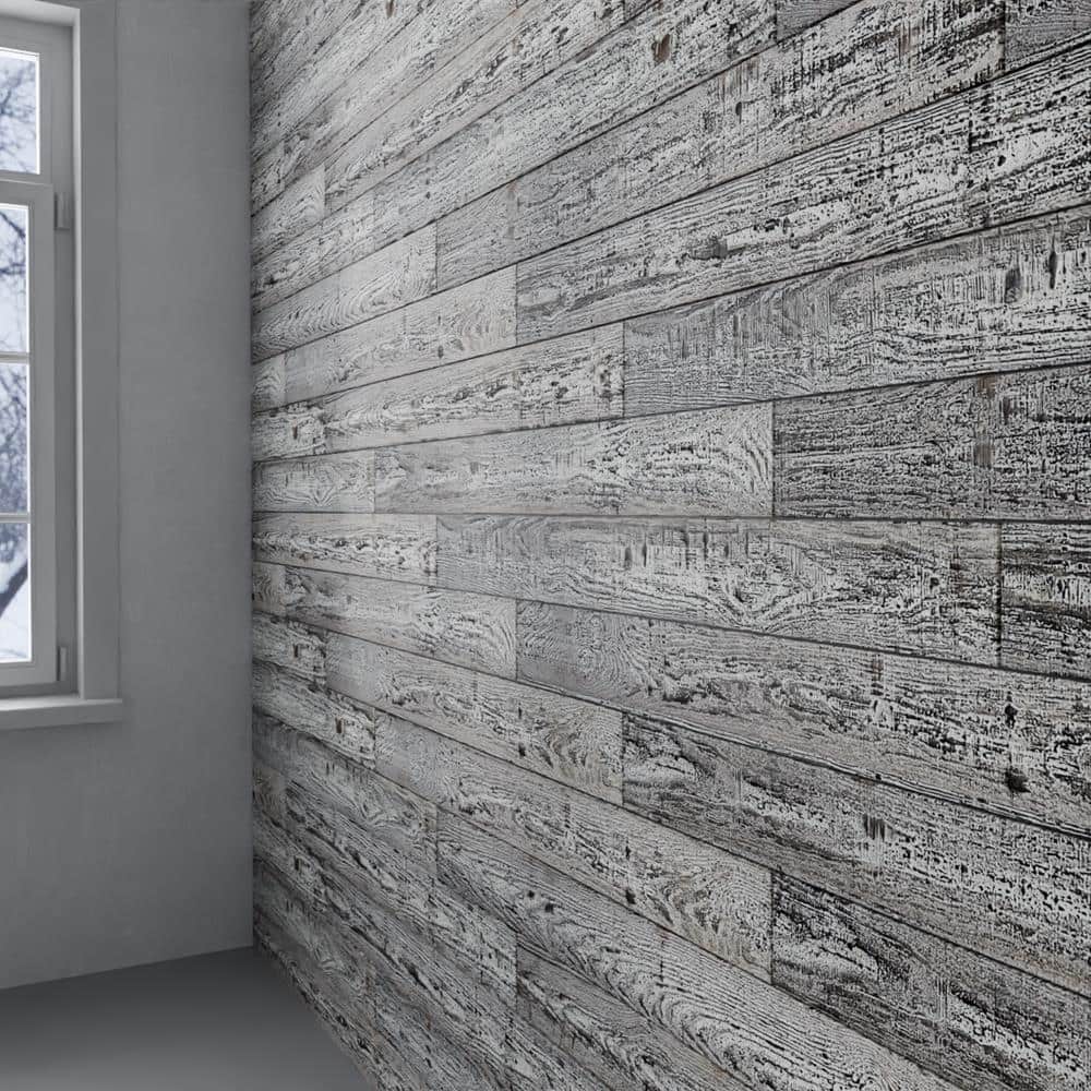 Distressed Pine 4 ft Barn Wood Wall Planks 6-Pack