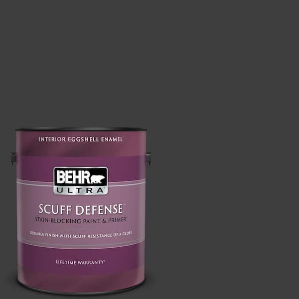 BEHR ULTRA 1 gal. #T13-3 Black Lacquer Extra Durable Eggshell Enamel Interior Paint & Primer