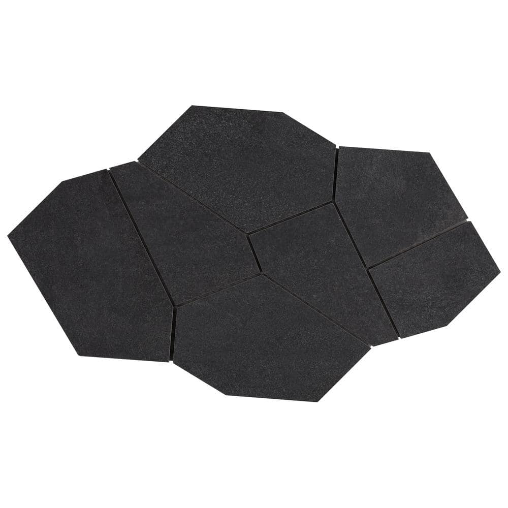 Monolith Charcoal Black 4 in. x 0.35 in. Organic Pattern Matte Porcelain Mosaic Floor and Wall Tile Sample price history on PriceWatchPro